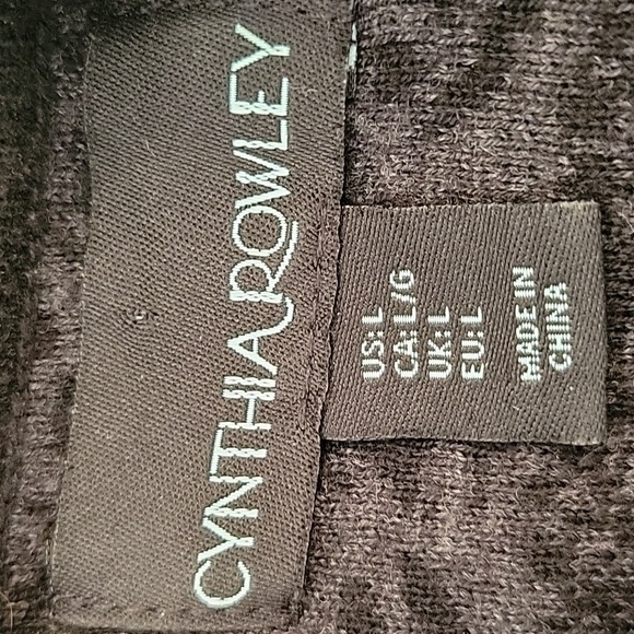 *SALE* EUC Cynthia Rowley Black on Black Print Sweater Dress Size L - Picture 4 of 5